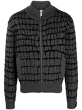 Versace crocodile-jacquard zip-up sweatshirt
