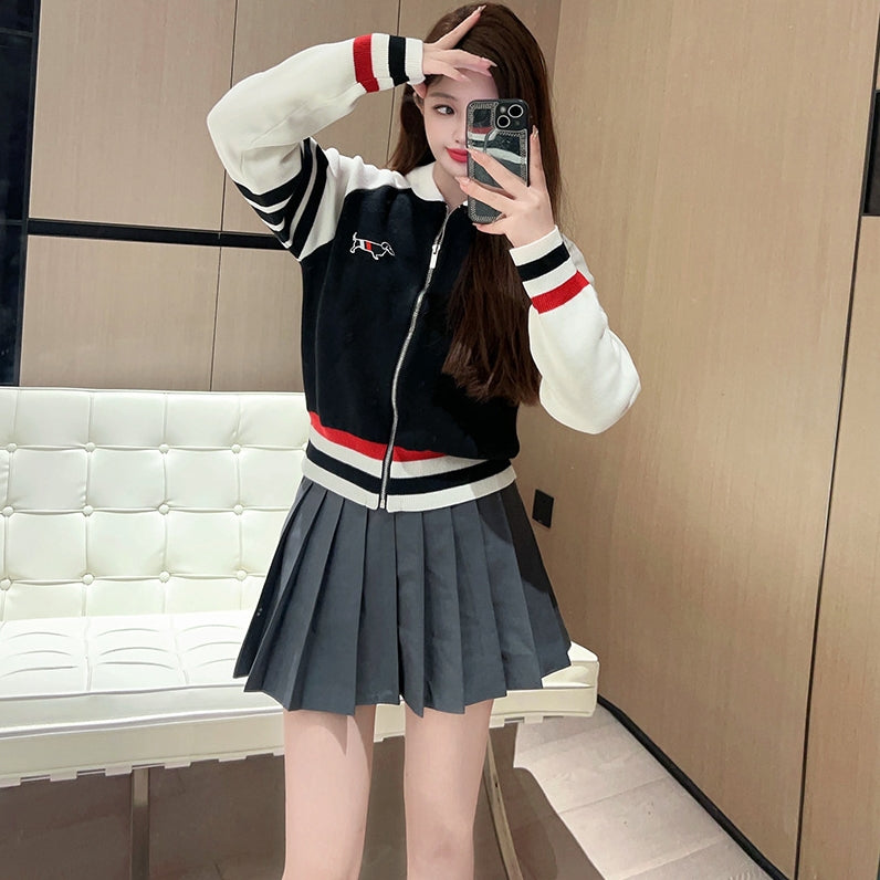 Puppy Zipper Cardigan