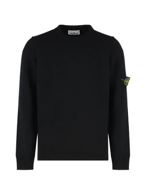 Stone Island 5100072 lambswool regular-fit crewneck sweater with ribbed trims