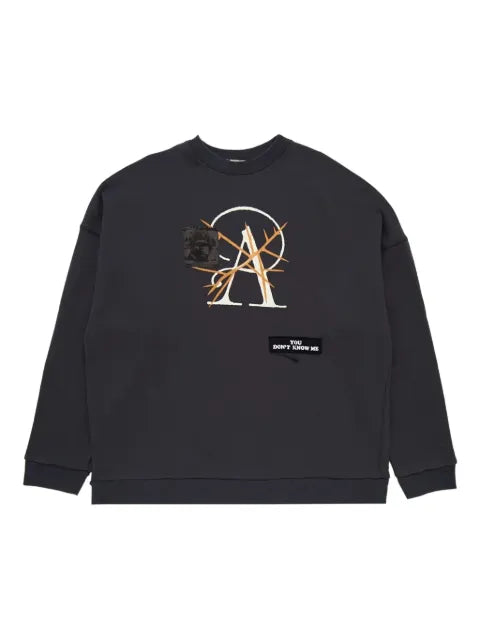 Undercover appliqué-detail cotton sweatshirt