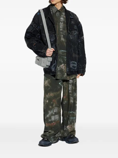 Balenciaga oversized jacket in black fade out