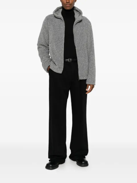 Herno hooded bouclé-effect coat