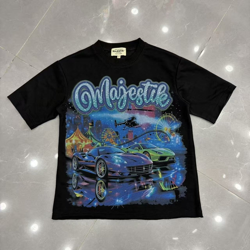MAJESTIK Carnival Car Graphic T-Shirt