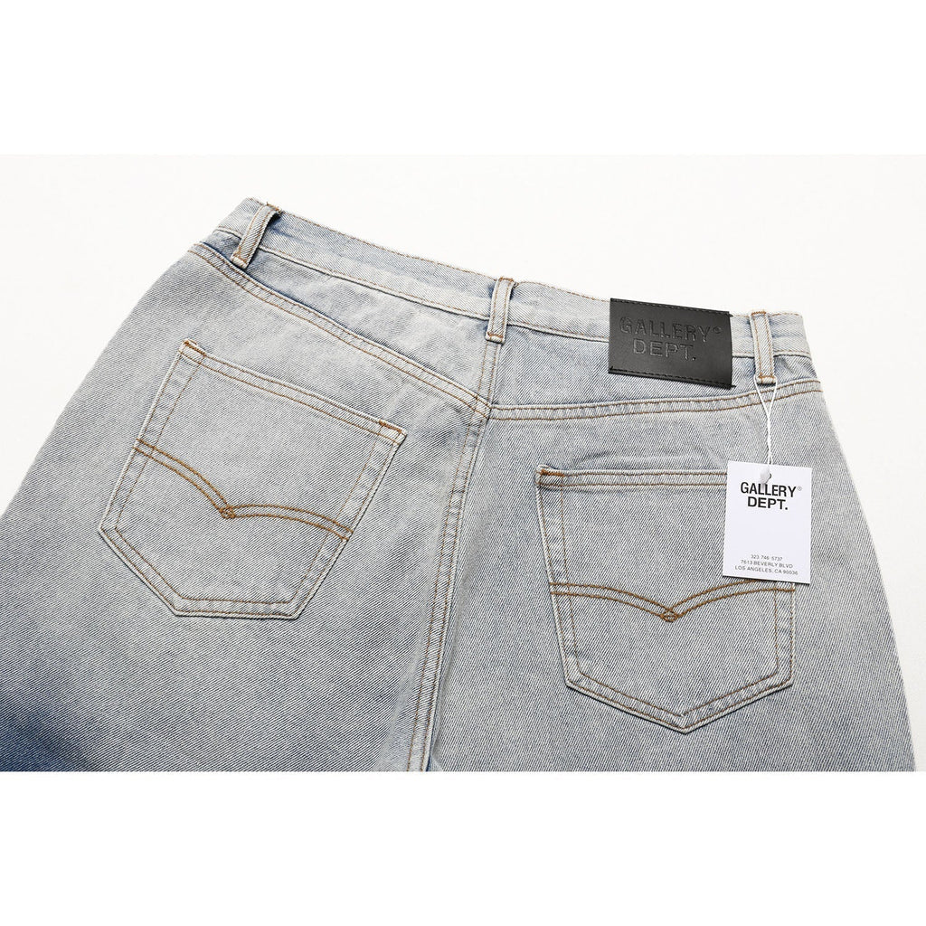 Gallery Dept Jeans leather label embroidery water ripple gradual change wash jeans