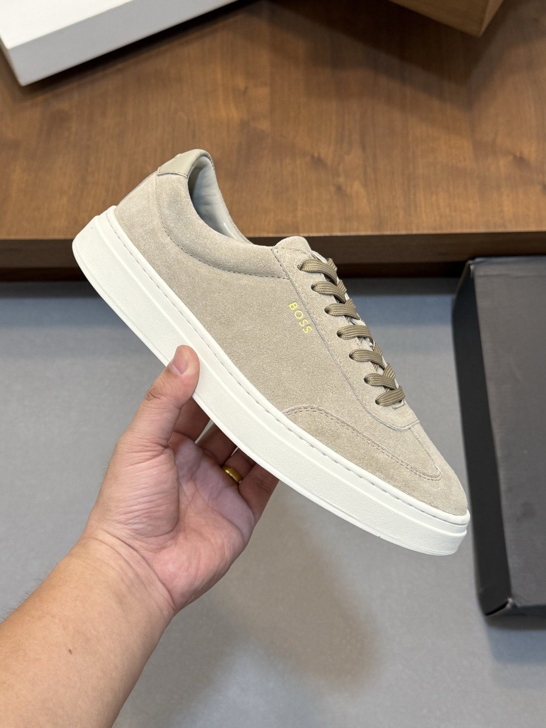 BOSS Leather Low-Top Sneakers