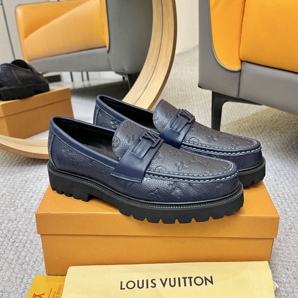 Louis Vuitton Men's Embossed Lug Sole Loafers